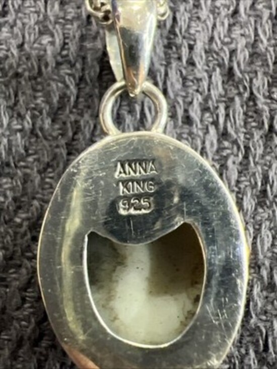 Anna King 925 blue and purple druzy quartz pendant necklace Sterling Silver - Picture 9 of 9